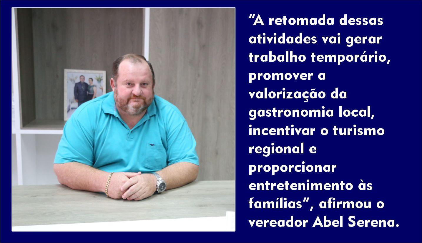 VEREADOR ABEL DAVID SERENA SUGERE RETOMADA DA FEIRA DO COMÉRCIO E ATRAÇÕES TRADICIONAIS NAS FESTIVIDADES DO MUNICÍPIO DE ITAIPULÂNDIA