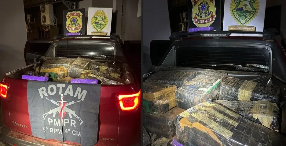 AÇÃO CONJUNTA RECUPERA VEÍCULO FURTADO E APREENDE MAIS DE MEIA TONELADA DE MACONHA EM CASCAVEL