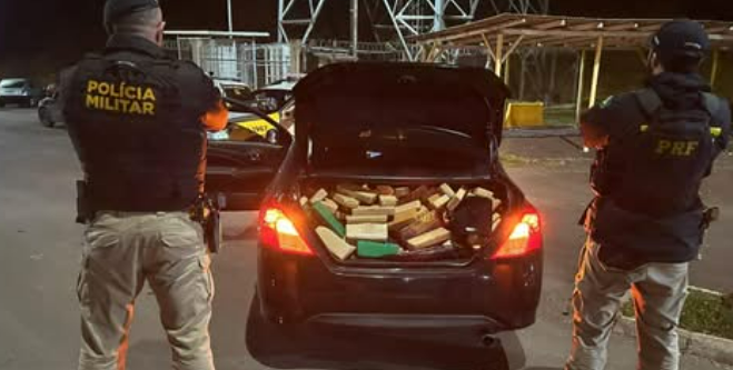 APÓS PERSEGUIÇÃO, 231 KG DE MACONHA SÃO APREENDIDOS NA BR 277