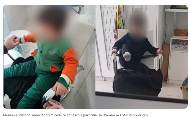 FAMÍLIA DESCOBRE QUE MENINO AUTISTA DE 4 ANOS FOI AMARRADO OUTRAS VEZES EM ESCOLA DO PARANÁ