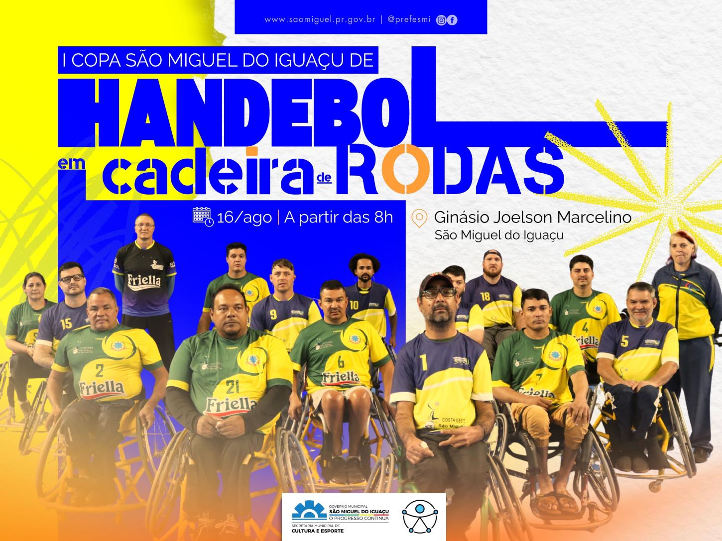 GOVERNO MUNICIPAL DE SÃO MIGUEL REALIZA A I COPA DE HANDEBOL EM CADEIRA DE RODAS NESTE SÁBADO (16)