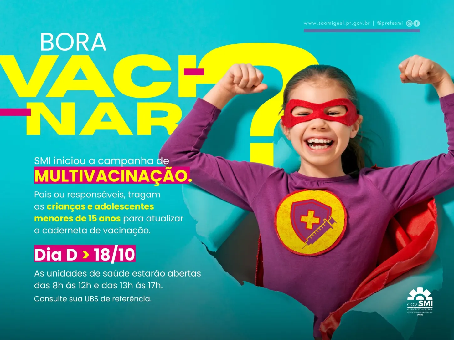 GOVERNO MUNICIPAL DE SÃO MIGUEL REALIZA CAMPANHA DE MULTIVACINAÇÃO PARA CRIANÇAS E ADOLESCENTES