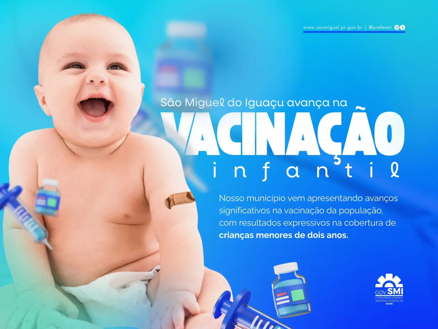MUNICÍPIO DE SÃO MIGUEL DO IGUAÇU REGISTRA AVANÇO NA COBERTURA VACINAL DE CRIANÇAS MENORES DE DOIS ANOS