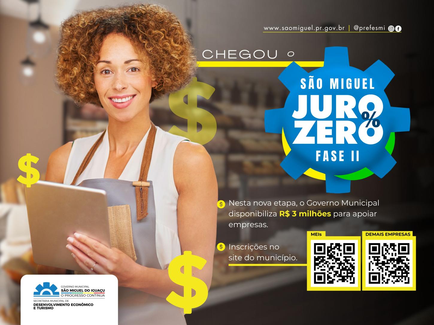 GOVERNO MUNICIPAL DE SÃO MIGUEL DISPONIBILIZA R$ 3 MILHÕES PARA O PROGRAMA ‘SÃO MIGUEL JURO ZERO - FASE II’