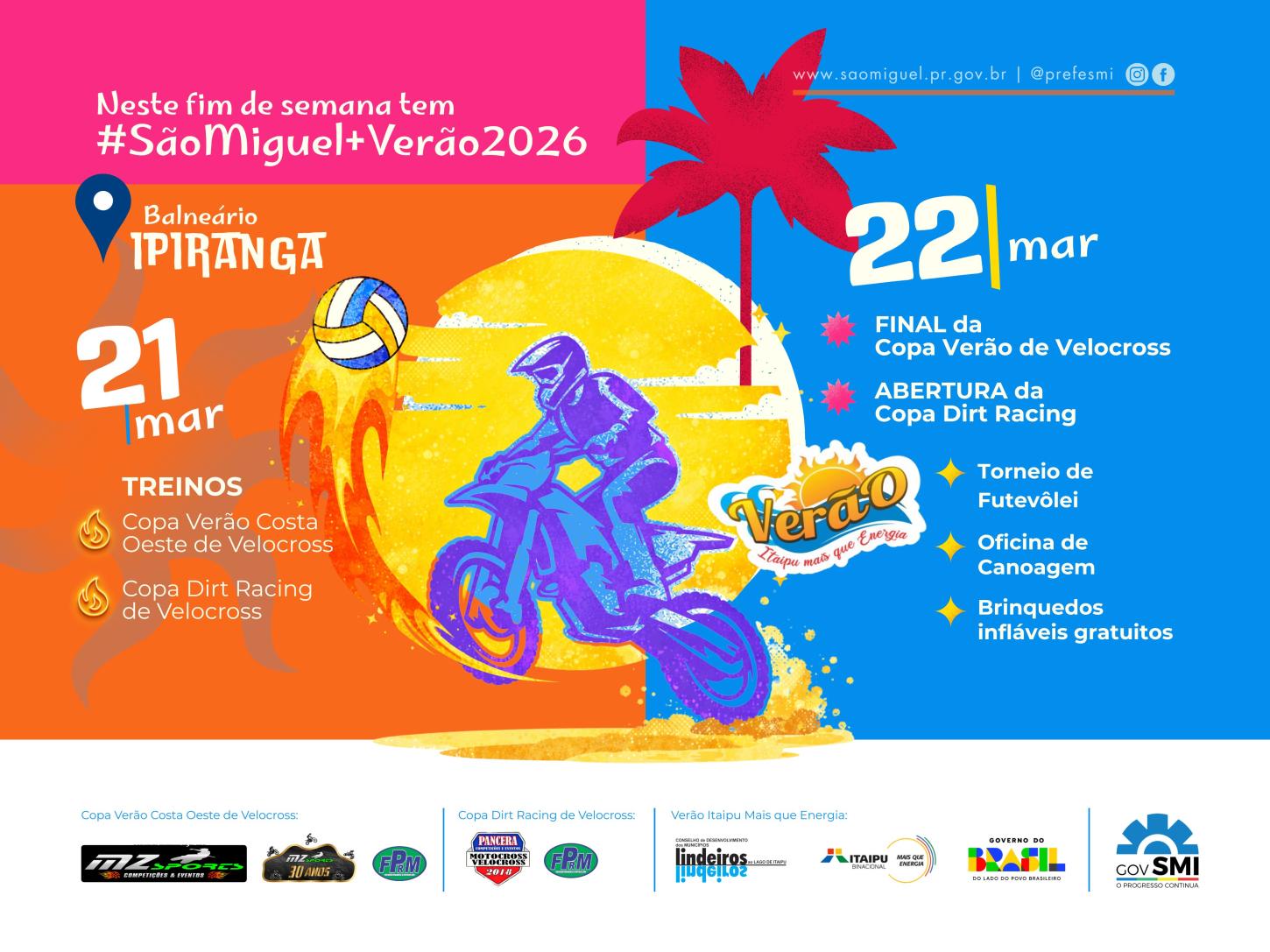 SÃO MIGUEL MAIS VERÃO AGITA O BALNEÁRIO IPIRANGA COM VELOCROSS, FUTEVÔLEI E ATIVIDADES PARA TODA A FAMÍLIA
