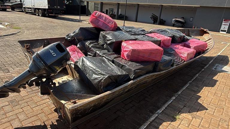 ÇÃO INTEGRADA APREENDE CARGA DE CIGARROS CONTRABANDEADOS NO LAGO DE ITAIPU