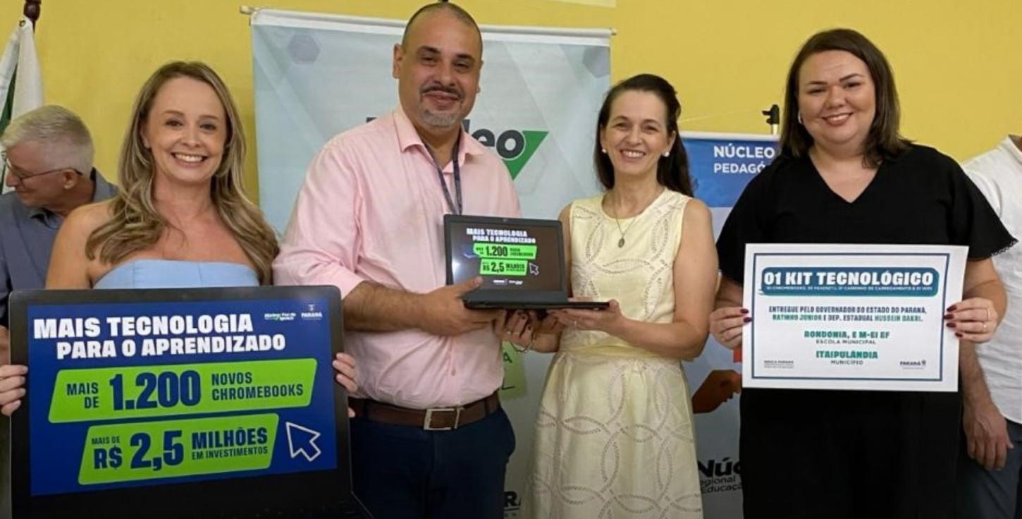 ESCOLA MUNICIPAL RONDÔNIA DE ITAIPULÂNDIA RECEBE KIT TECNOLÓGICO PELO PROGRAMA INDICA PARANÁ