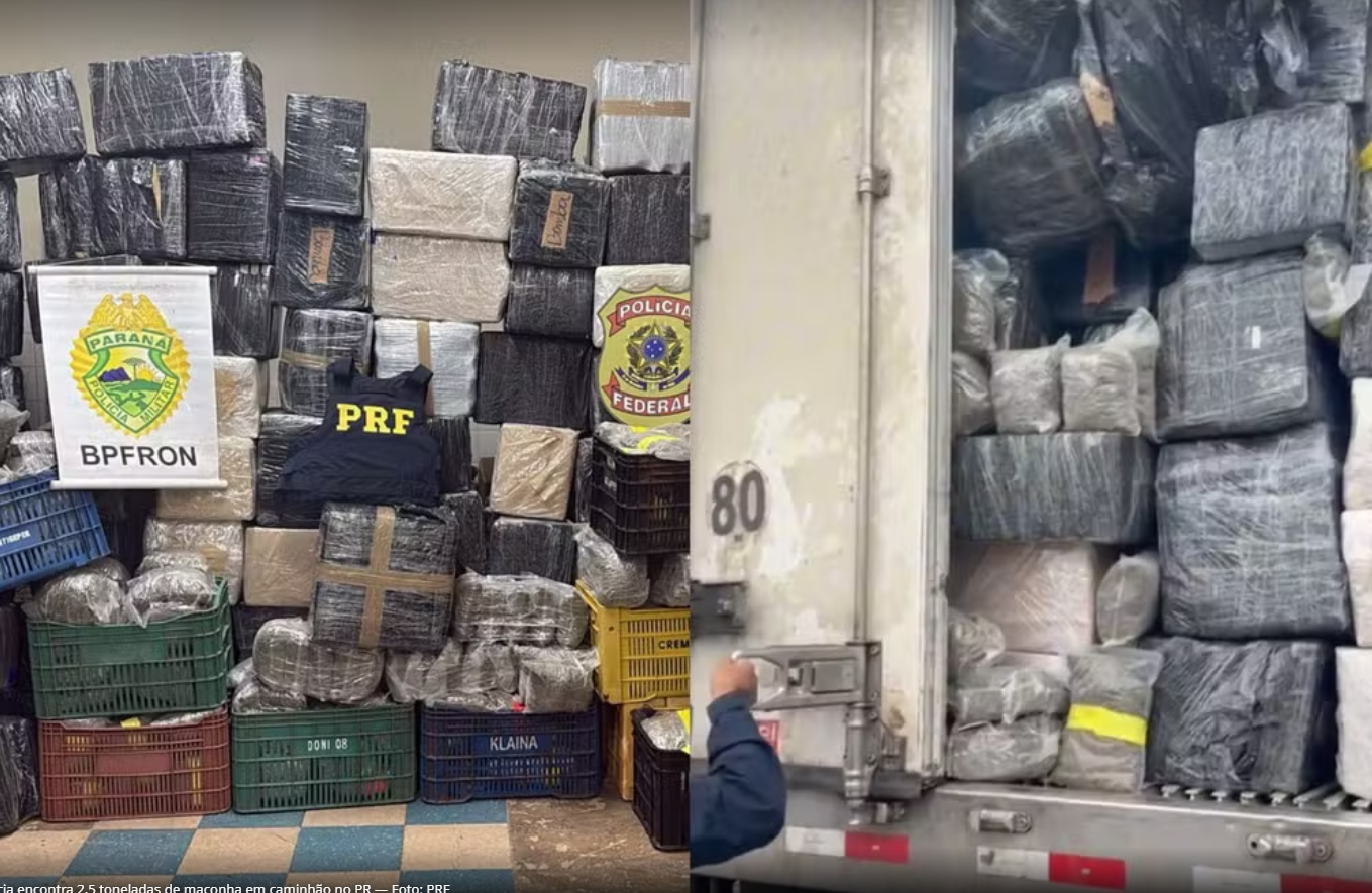 MAIS DE 2,5 TONELADAS DE MACONHA SÃO APREENDIDAS NA BR-277 EM GUARAPUAVA