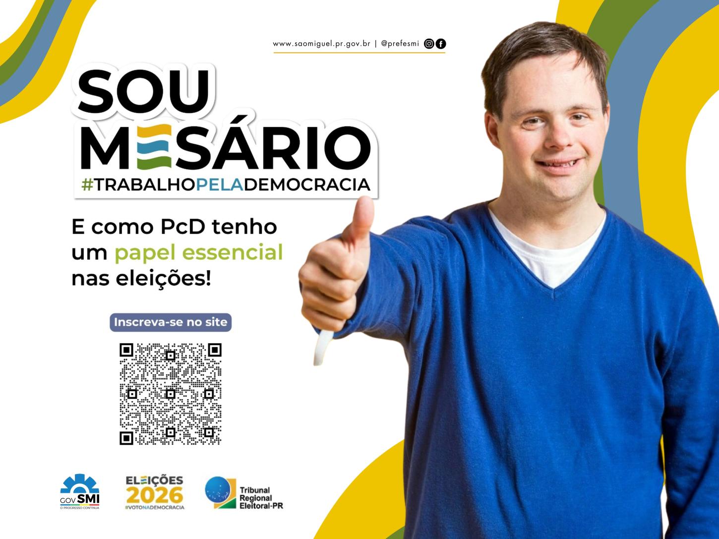 SÃO MIGUEL - JUSTIÇA ELEITORAL INCENTIVA PESSOAS COM DEFICIÊNCIA A ATUAREM COMO MESÁRIOS NAS ELEIÇÕES 2026