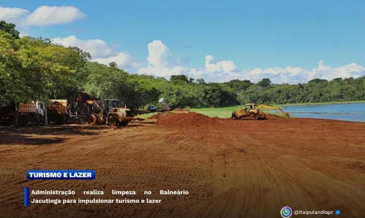 ADMINISTRAÇÃO REALIZA LIMPEZA NO BALNEÁRIO JACUTINGA PARA IMPULSIONAR TURISMO E LAZER