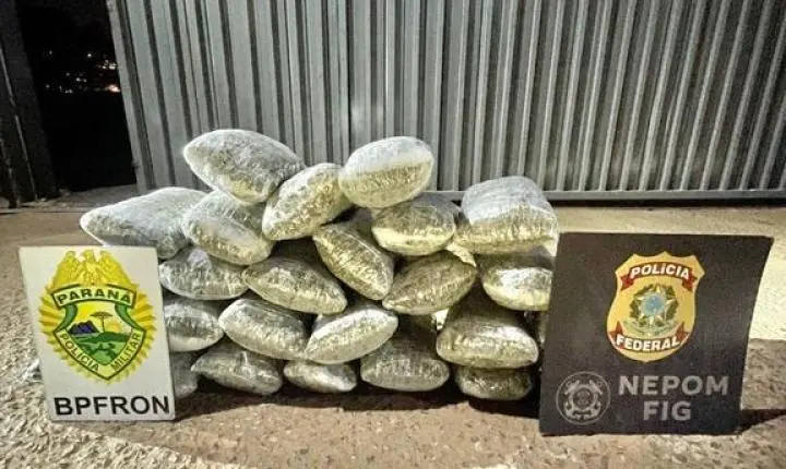 POLÍCIA APREENDE MAIS DE 30 KG DE MACONHA APÓS FUGA DE SUSPEITOS NO RIO PARANÁ